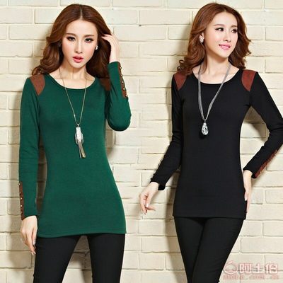 【8C-111冬季中長款加絨加厚打底衫女上衣外穿保暖修身顯瘦長袖包臀連6388】深圳市南山區七彩紛服飾批發商行 - 產品庫